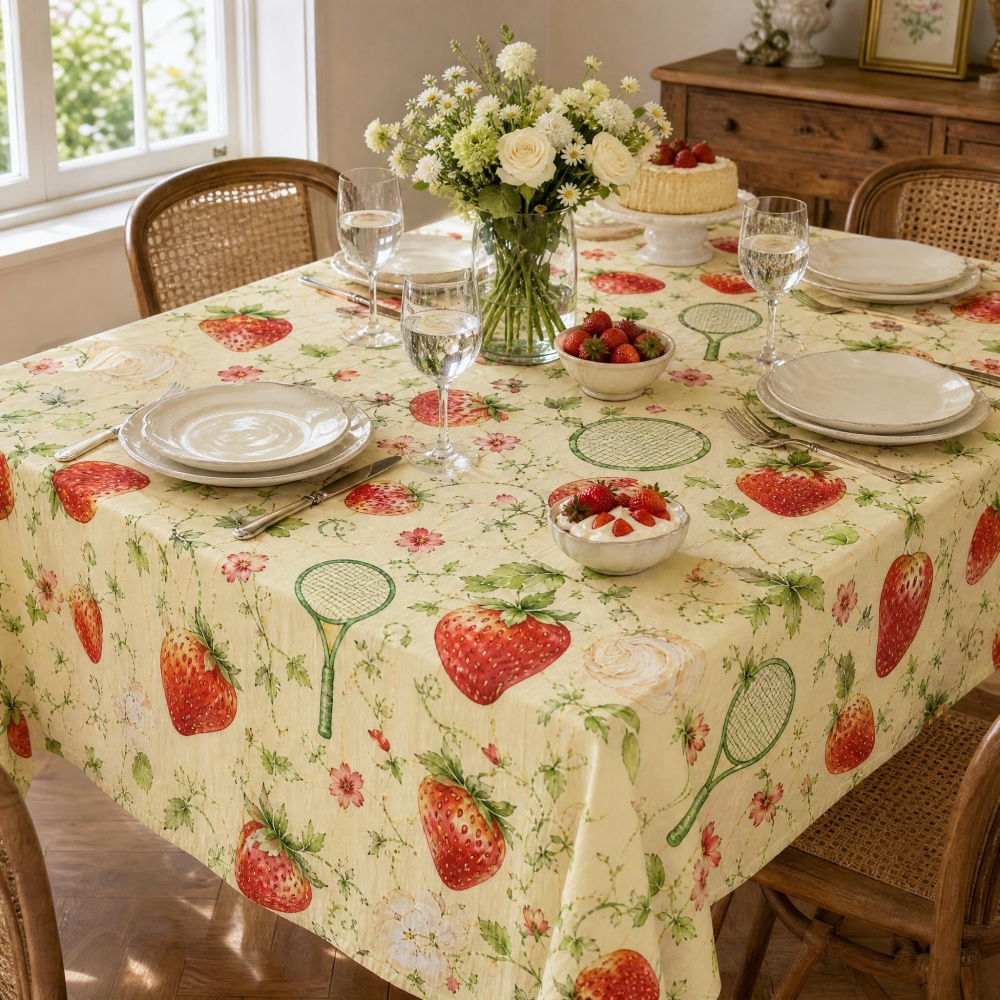 Table Tennis News Today - Tovaglia Floreale con Motivo Fragola, Stile
