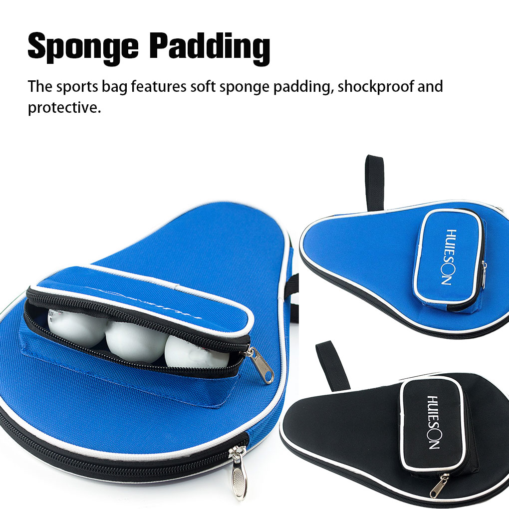 Table Tennis Kit Bag - Nero/blu Singolo Racchetta Da Ping Pong